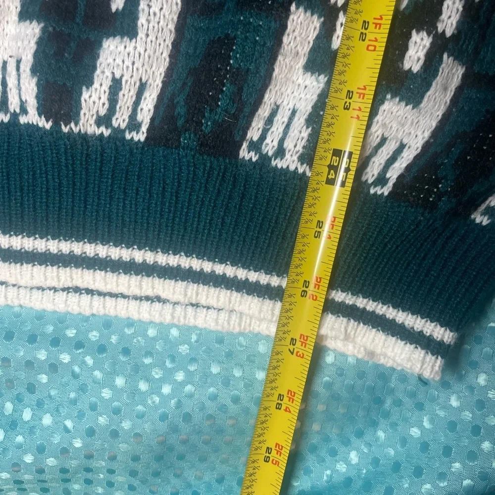 Vintage McGregor Patterned Blue Black Acrylic Knit Crewneck sz XL